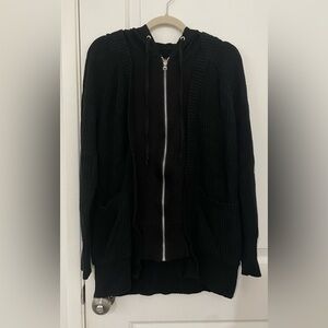 Central Park West Black Zippered cardigan